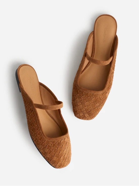 Madewell Shoes - Madewell The Greta Woven Suede Ballet Flat Mule Warm Hickory Size 5.5